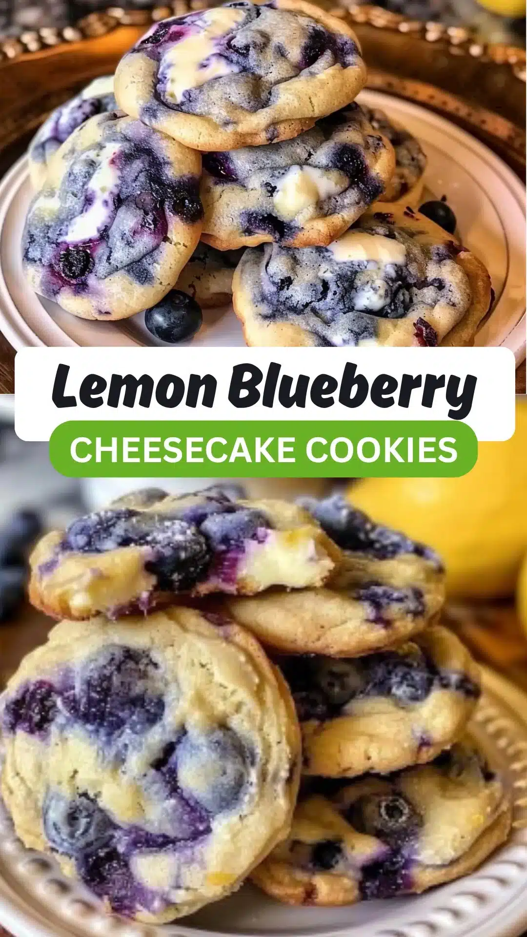 Lemon Blueberry Cheesecake Cookies