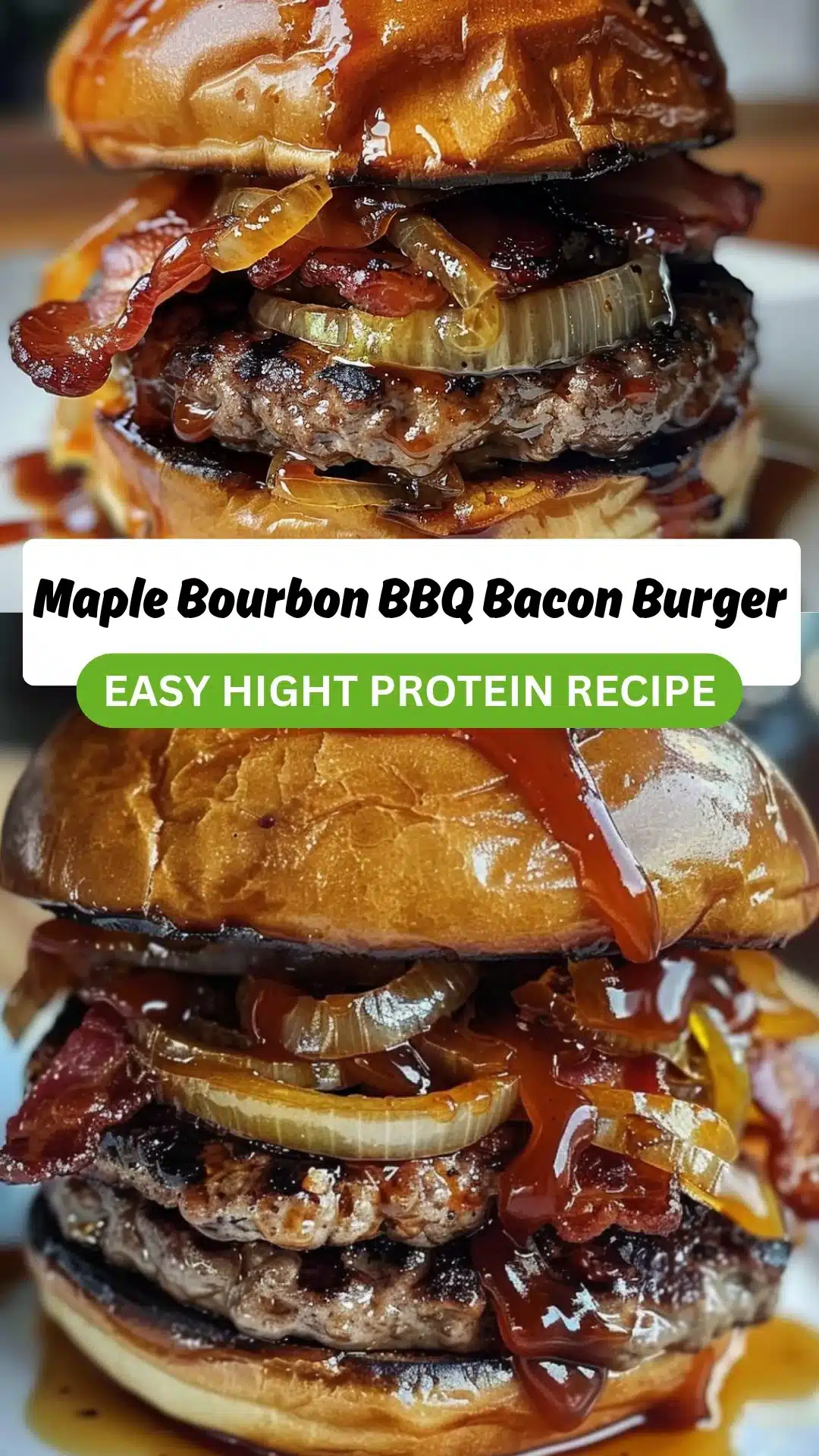 Maple Bourbon BBQ Bacon Burger with Caramelized Onions 2 Maple Bourbon BBQ Bacon Burger with Caramelized Onions