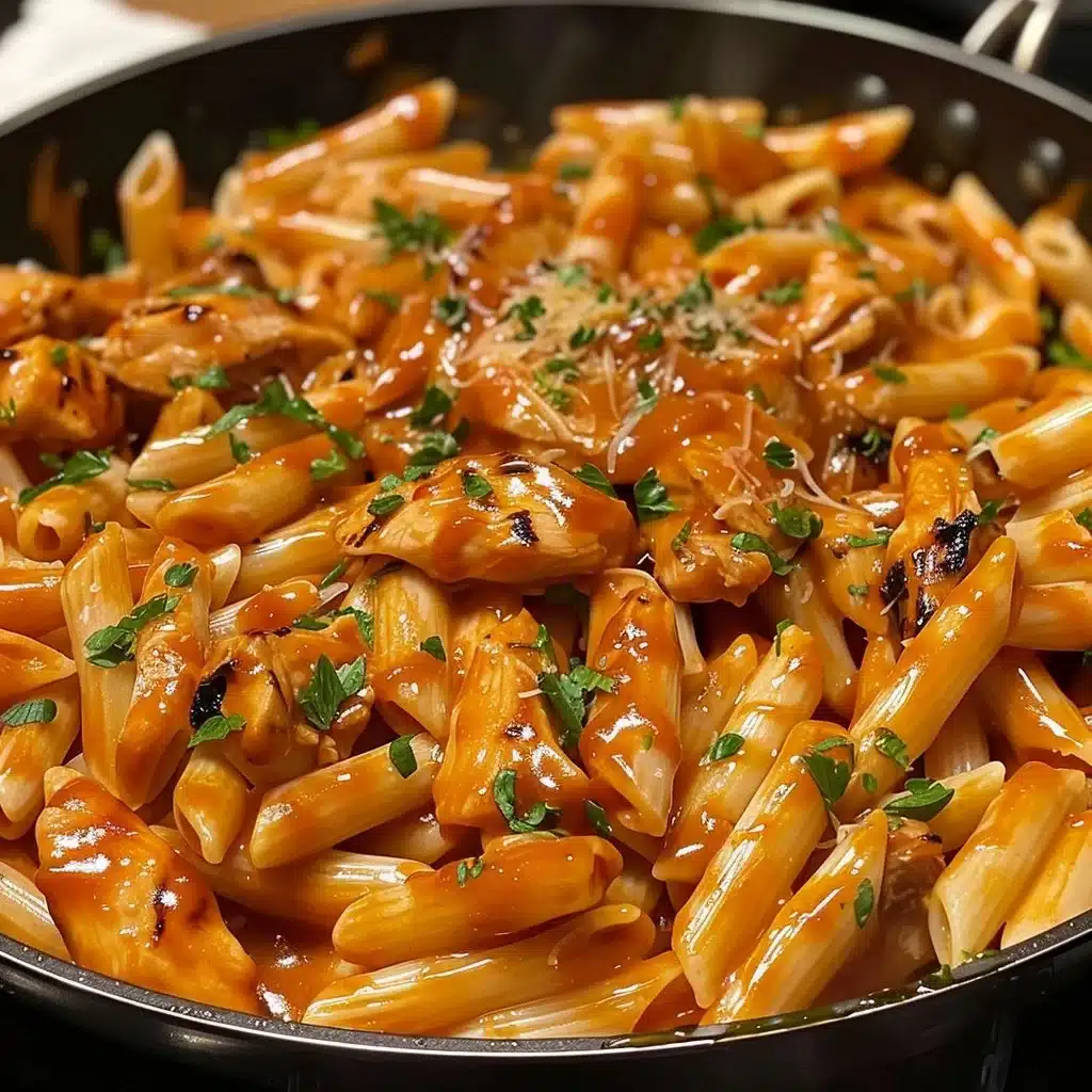 One-Pan Honey BBQ Chicken Penne dish served on a plate.