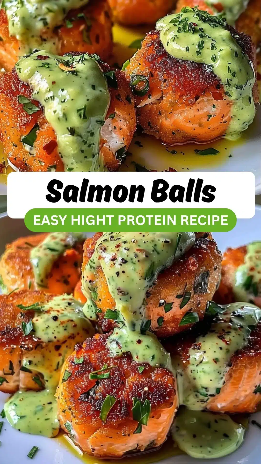 Salmon Balls with Creamy Avocado Sauce