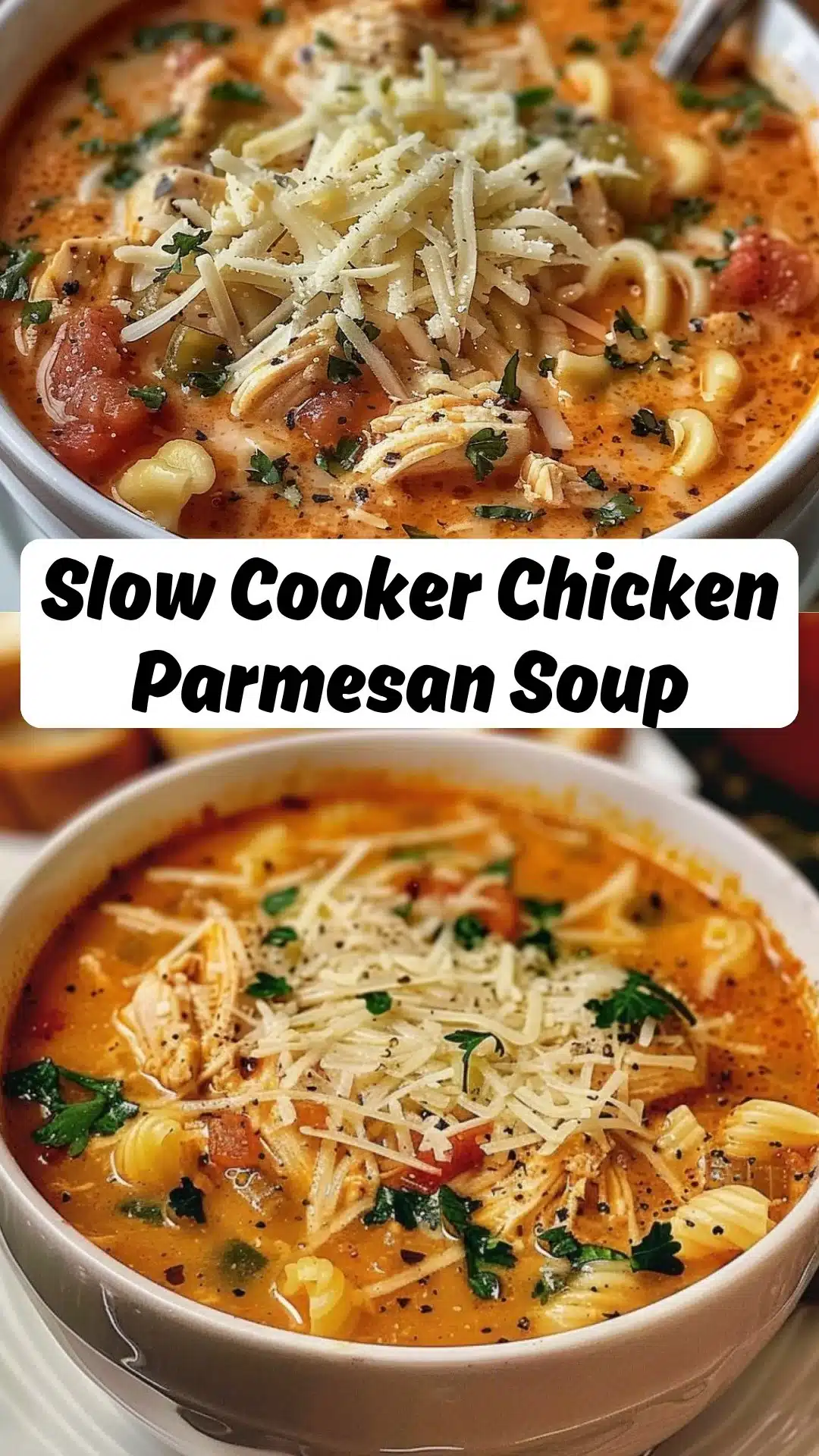 Crockpot Chicken Parmesan Soup