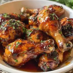 Slow Cooker Honey BBQ Chicken Drumsticks 3 Slow cooker honey BBQ chicken drumsticks served with barbecue sauce