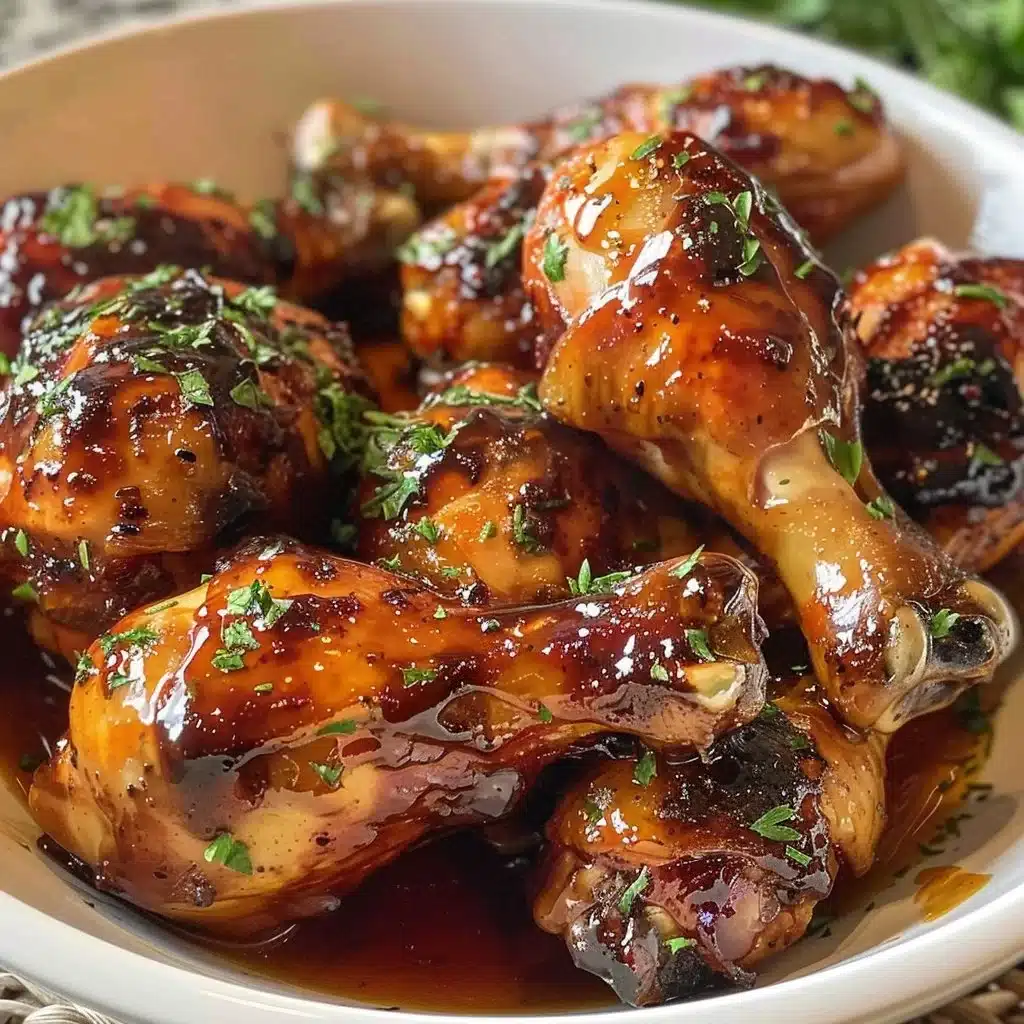 Slow cooker honey BBQ chicken drumsticks served with barbecue sauce