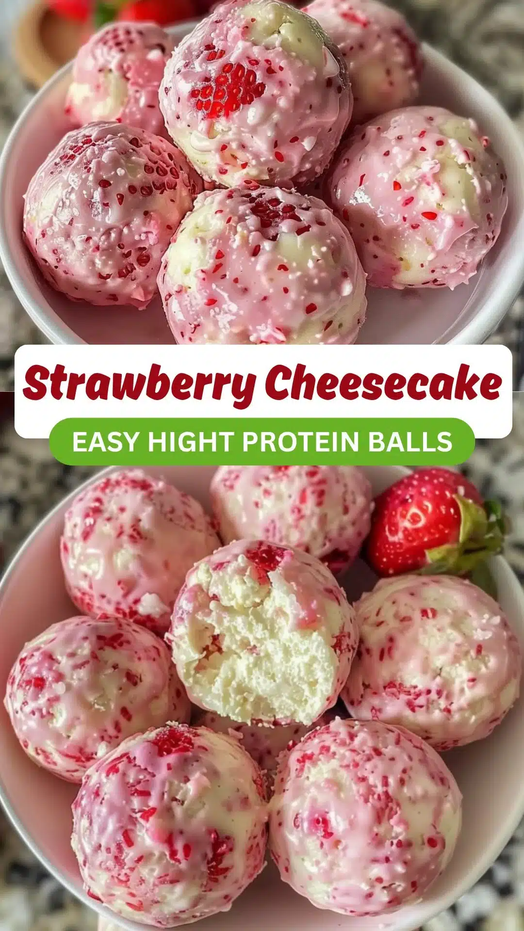 Strawberry Cheesecake Protein Balls