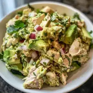 Ultimate Creamy Avocado Chicken Salad (No Mayo, High Protein) 3 Creamy avocado chicken salad recipe high in protein and free of mayo