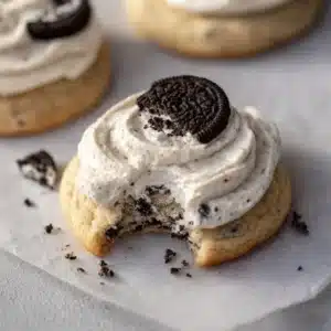 Delicious Crumbl Cookies and Cream Milk Shake Cookies on a plate