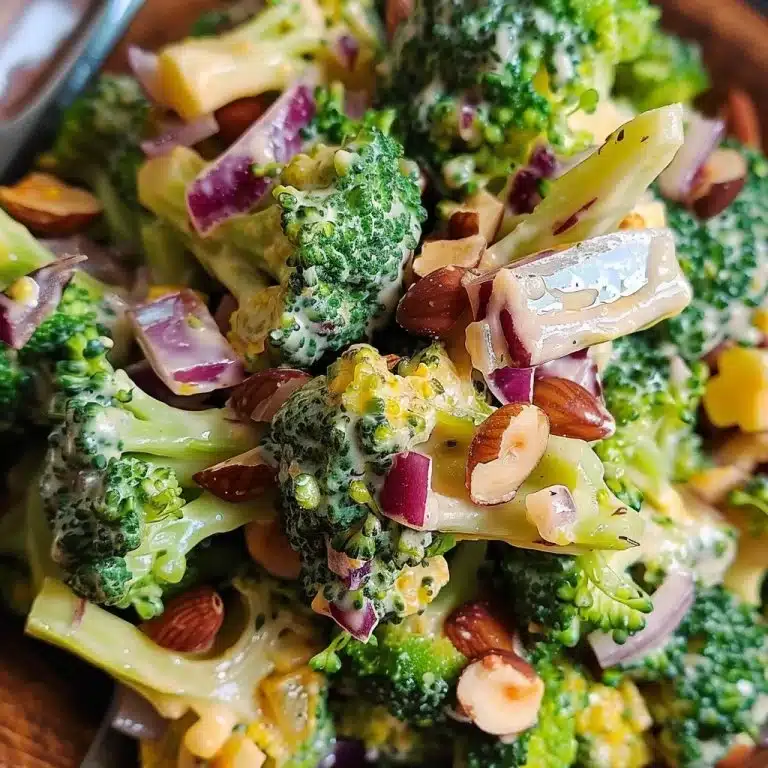 Fresh Broccoli Salad with vibrant vegetables and a savory dressing