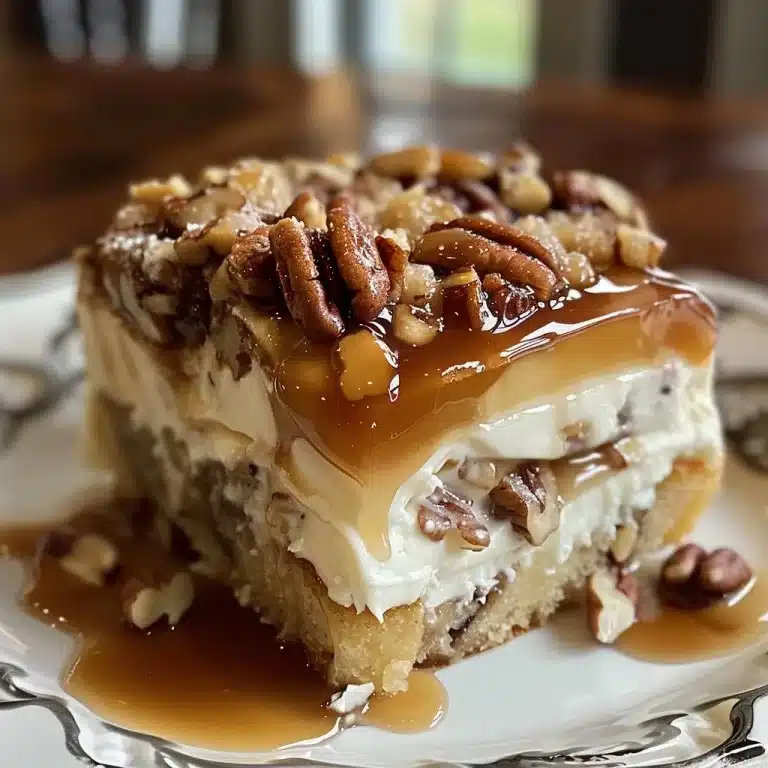 Indulge in Butter Pecan Praline Poke Cake Bliss