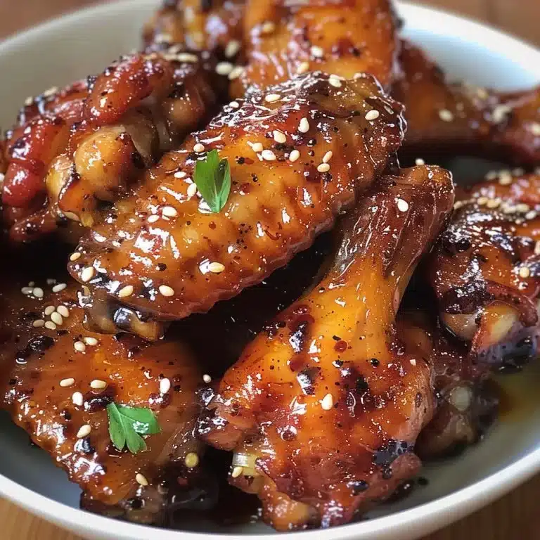 Sticky Honey Mustard Chicken Wings