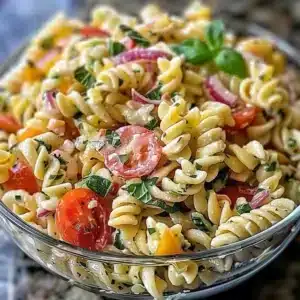 Delicious Crack Pasta Salad ready for summer picnic