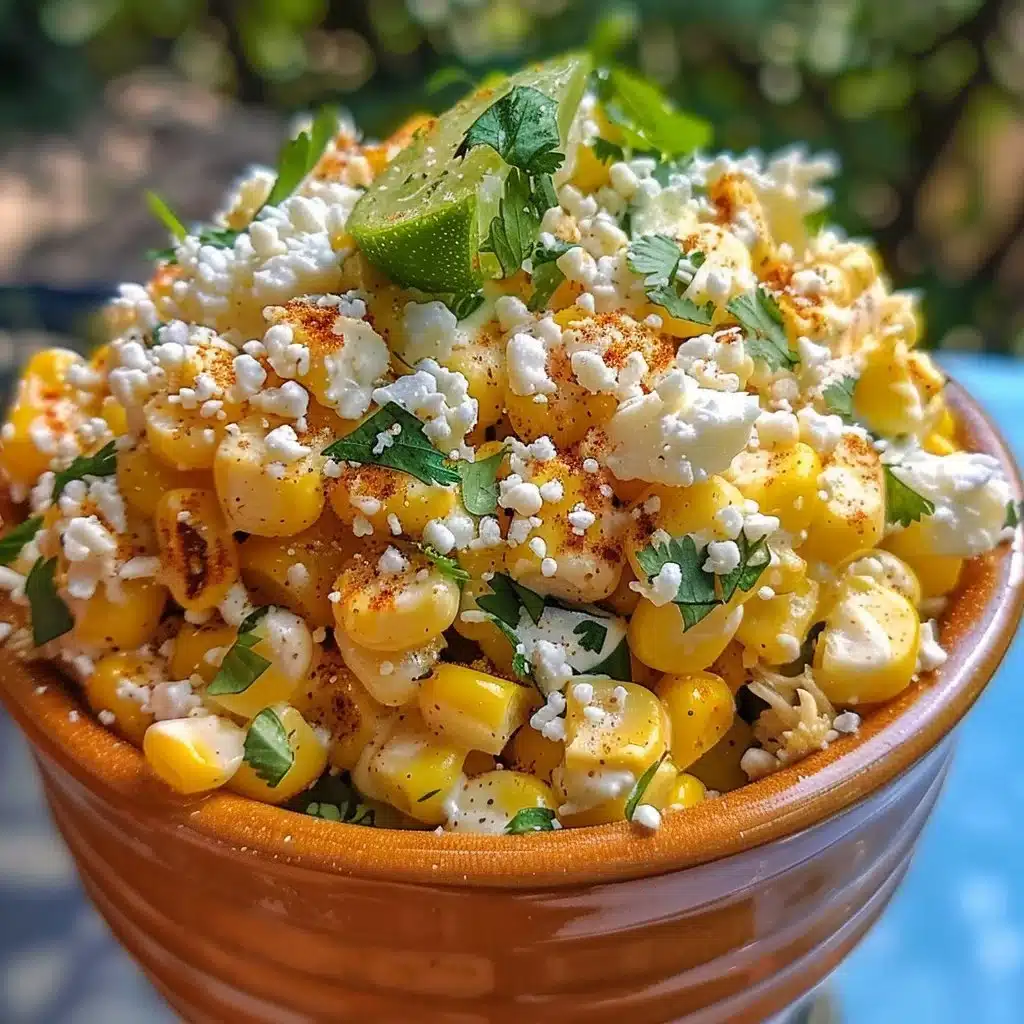 Creamy Mexican street corn esquites served in a cup with toppings