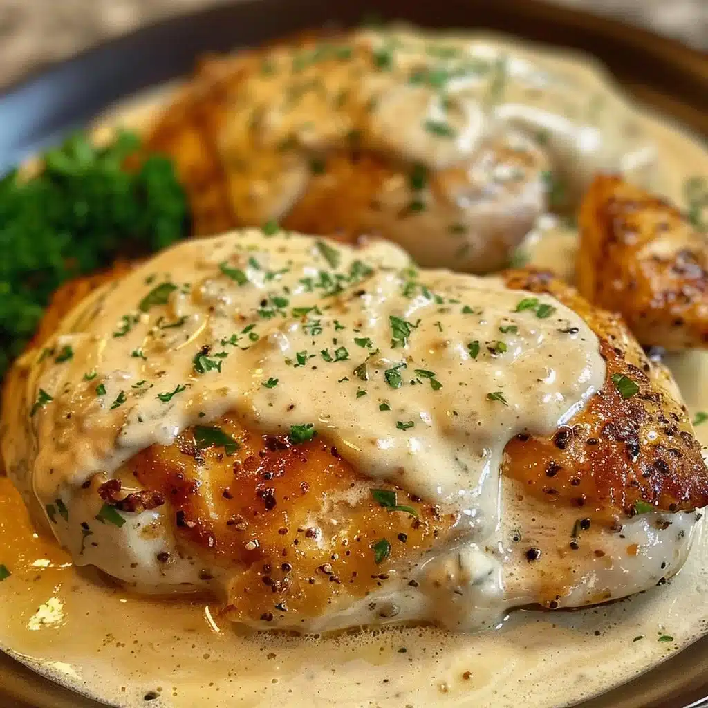 Creamy Ranch Chicken dish served on a plate with fresh herbs