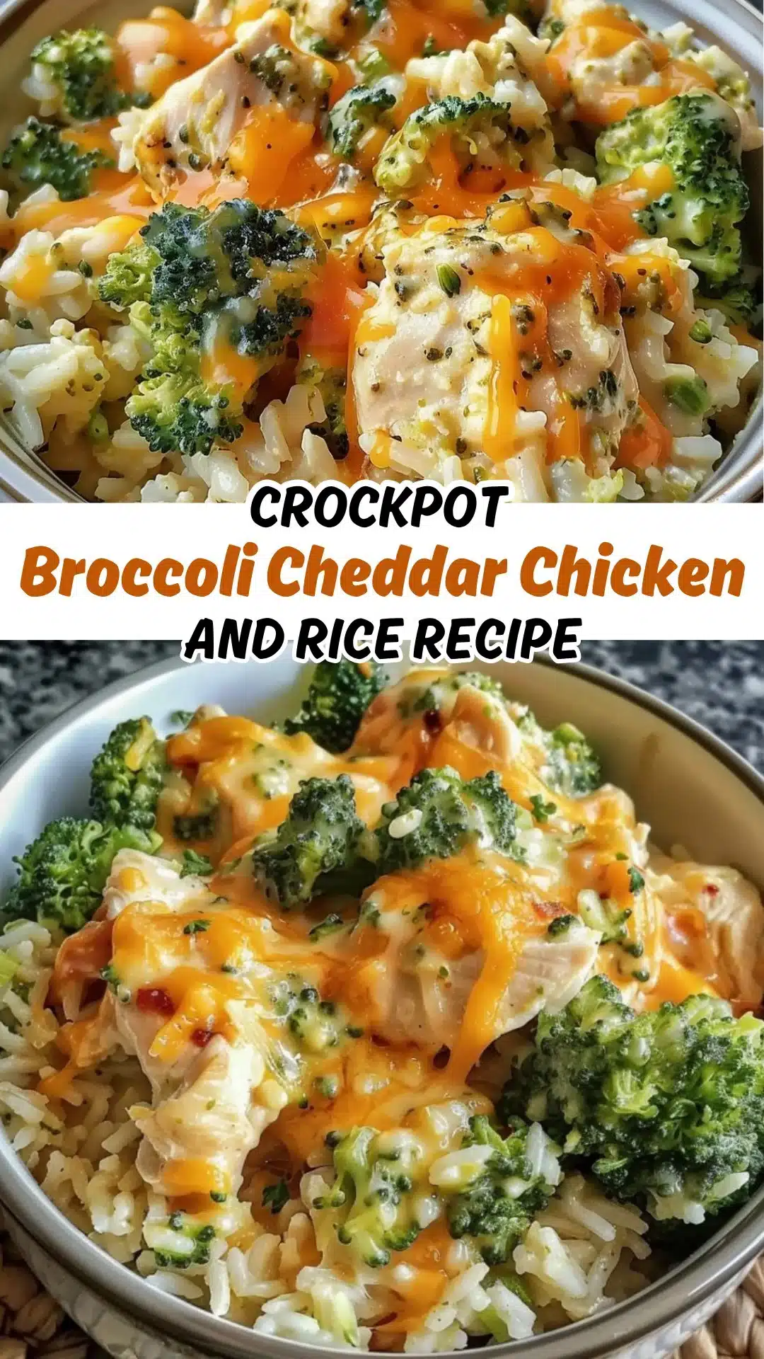 Crockpot Broccoli Cheddar Chicken and Rice Easy Weeknight Dinner Recipe