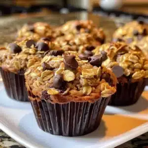 Delicious oatmeal chocolate chip muffins perfect for breakfast