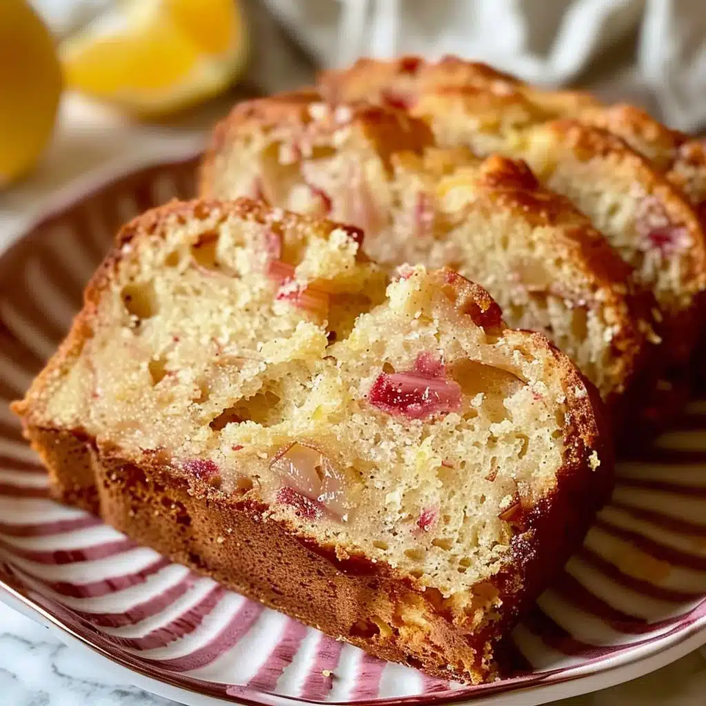 Delicious lemon rhubarb bread with a citrusy twist on a classic recipe.