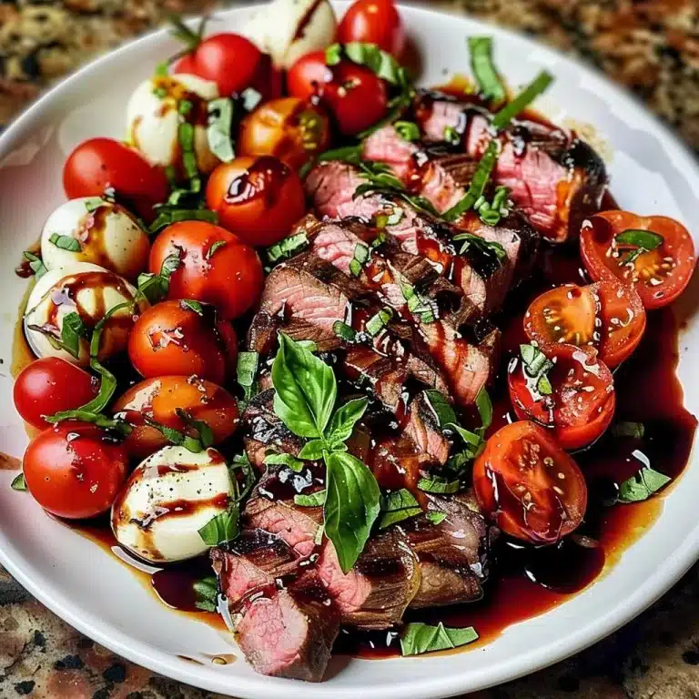 Grilled Flank Steak Caprese with Balsamic Dressing 2 Grilled Flank Steak Caprese with Balsamic Dressing