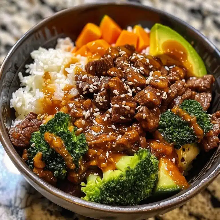 High Protein Hot Honey Beef Bowl