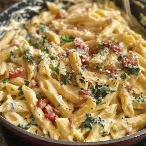 Plate of homemade high protein pasta with vegetables and sauce