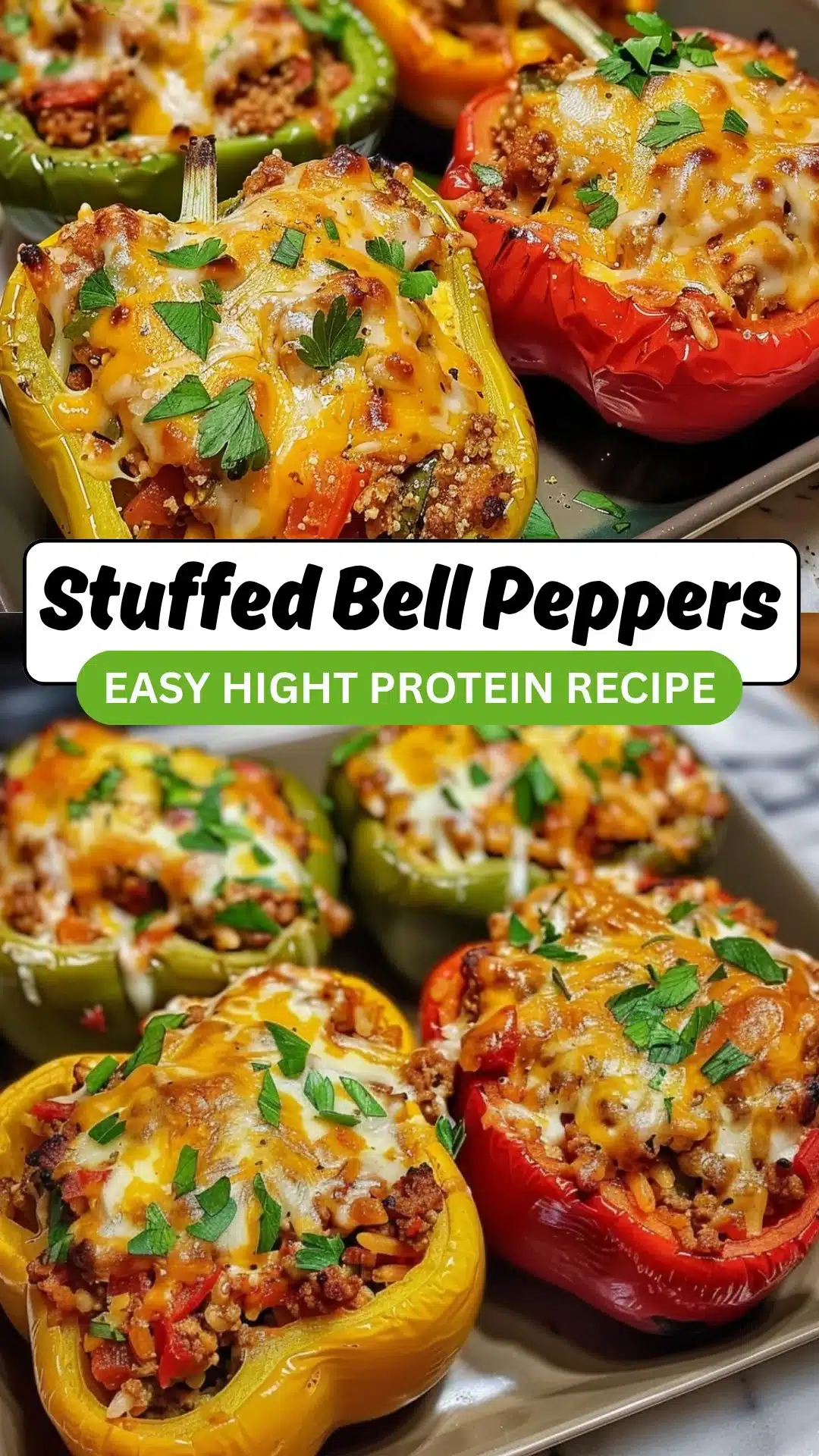 High-Protein Stuffed Bell Peppers Recipe 2 High-Protein Easy Stuffed Bell Peppers - Hearty & Healthy Dinner Delight