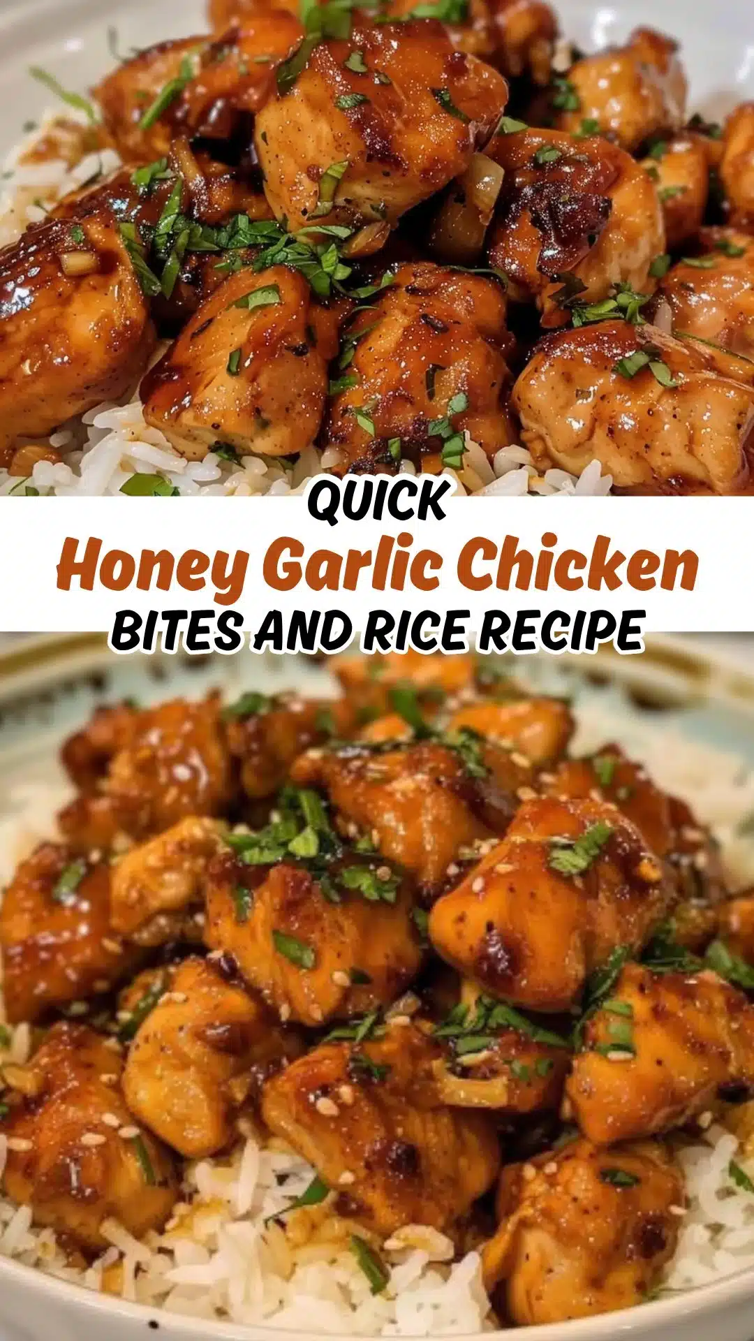 Honey Garlic Chicken Bites with Rice