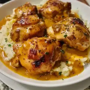 Slow Cooker Honey Mustard Chicken recipe with tender chicken and a sweet sauce