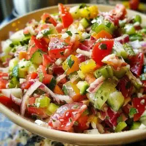 Step-by-step guide to chopping an Italian salad for freshness and flavor