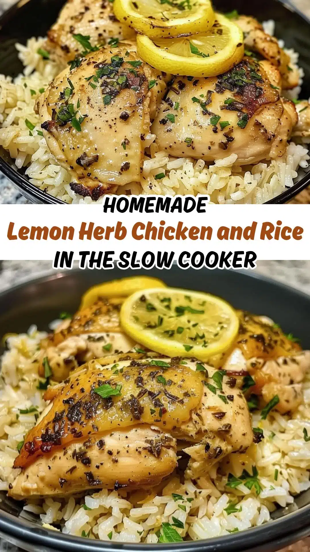 Lemon Herb Chicken and Rice in the Slow Cooker 2 Slow Cooker Lemon Herb Chicken and Rice