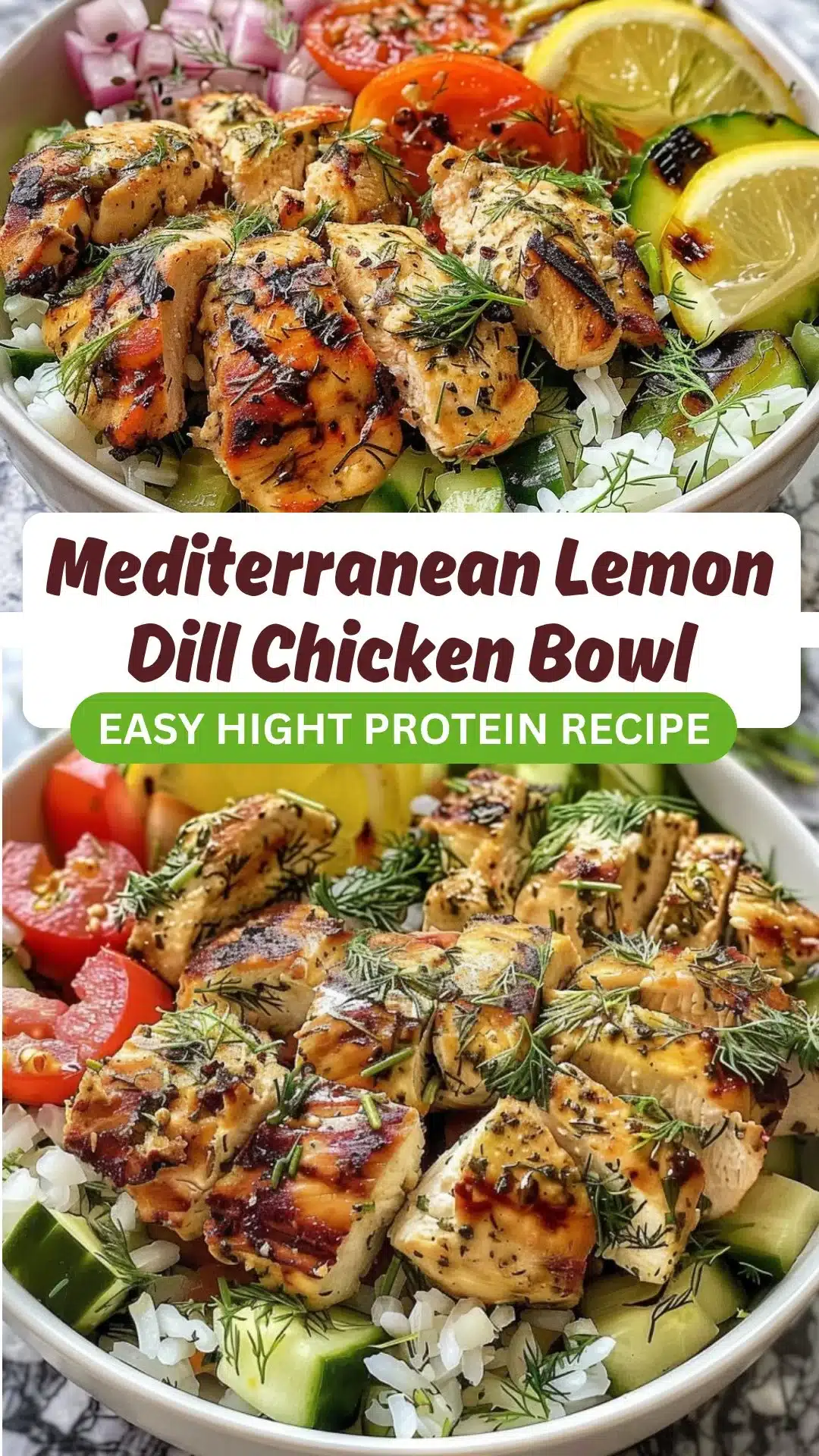 Mediterranean Lemon Dill Chicken Bowl - High Protein & Dairy Free 2 Viral Mediterranean Lemon Dill Chicken Bowl (High Protein & Dairy Free)