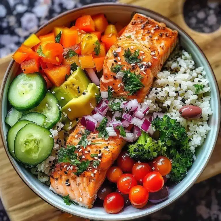 Mediterranean Salmon Bowl Recipe 2 Mediterranean Salmon Bowl