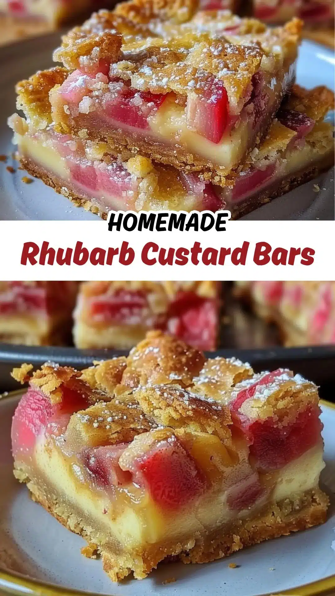 Rhubarb Custard Bars