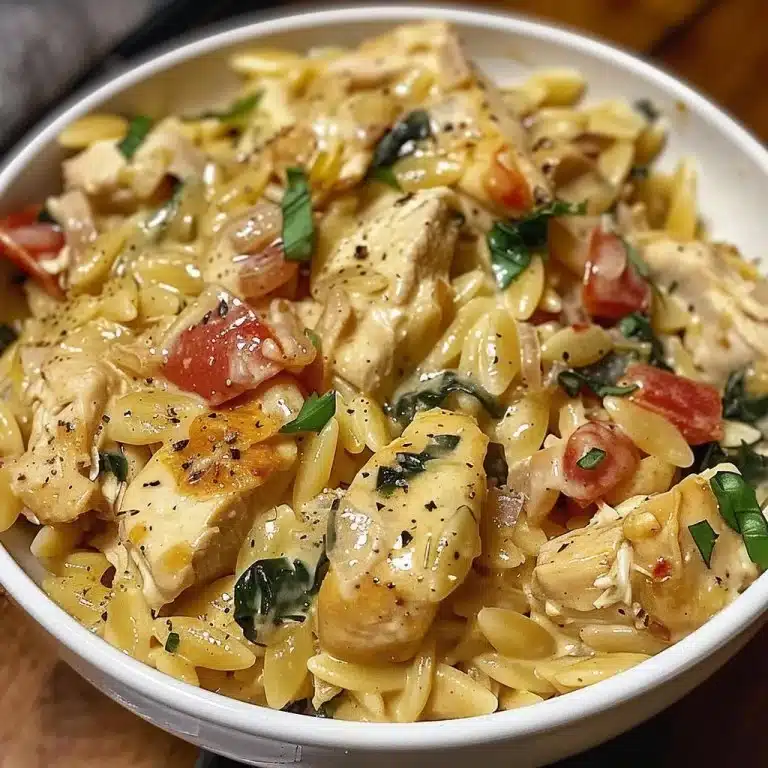 Slow Cooker Creamy Tuscan Chicken Orzo Recipe