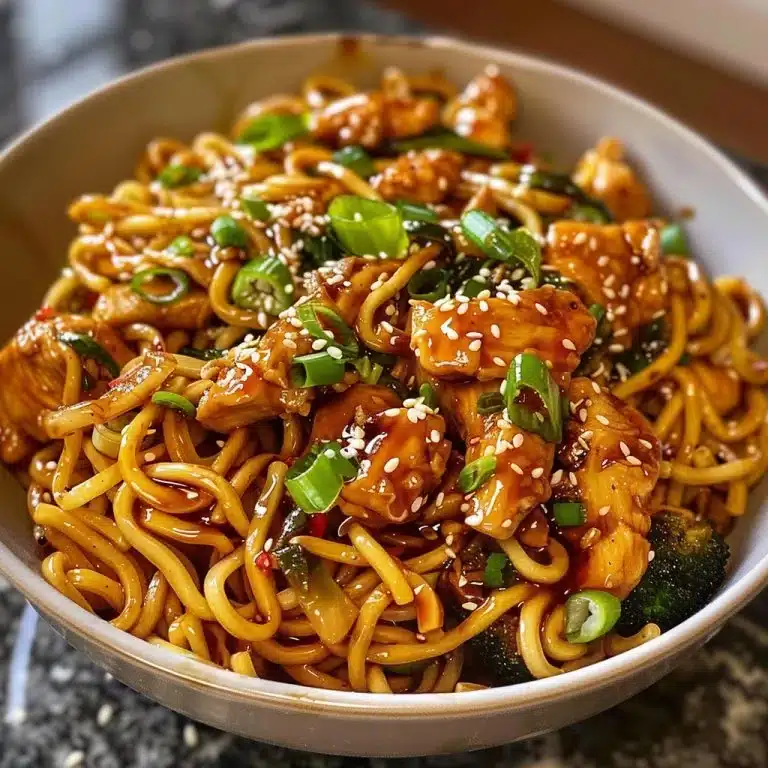 Sticky Garlic Chicken Noodles