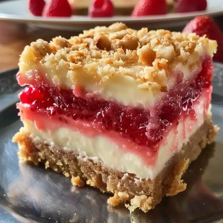 Strawberry Crunch Cheesecake Bars