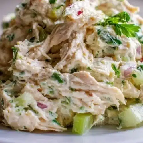 Delicious ultimate chicken salad with fresh ingredients in a bowl