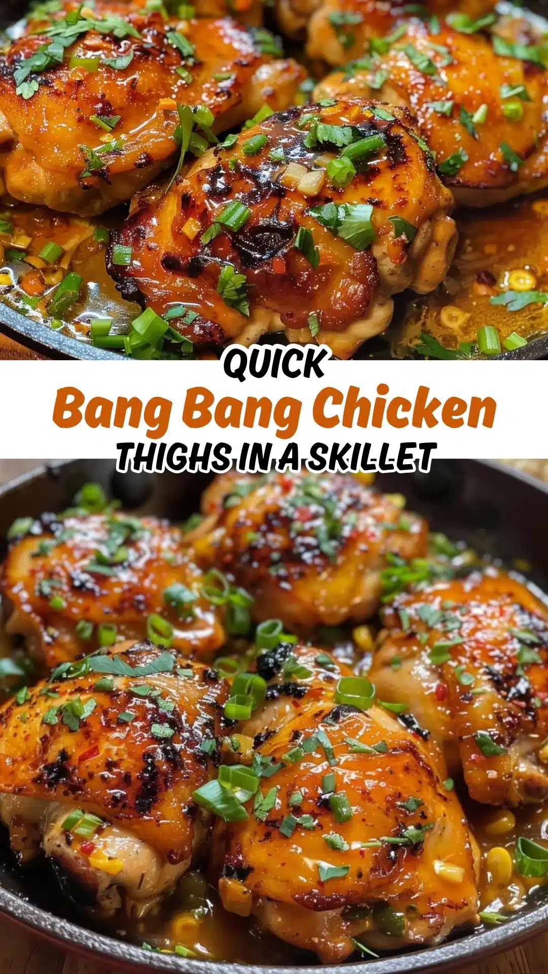 Skillet Bang Bang Chicken Thighs