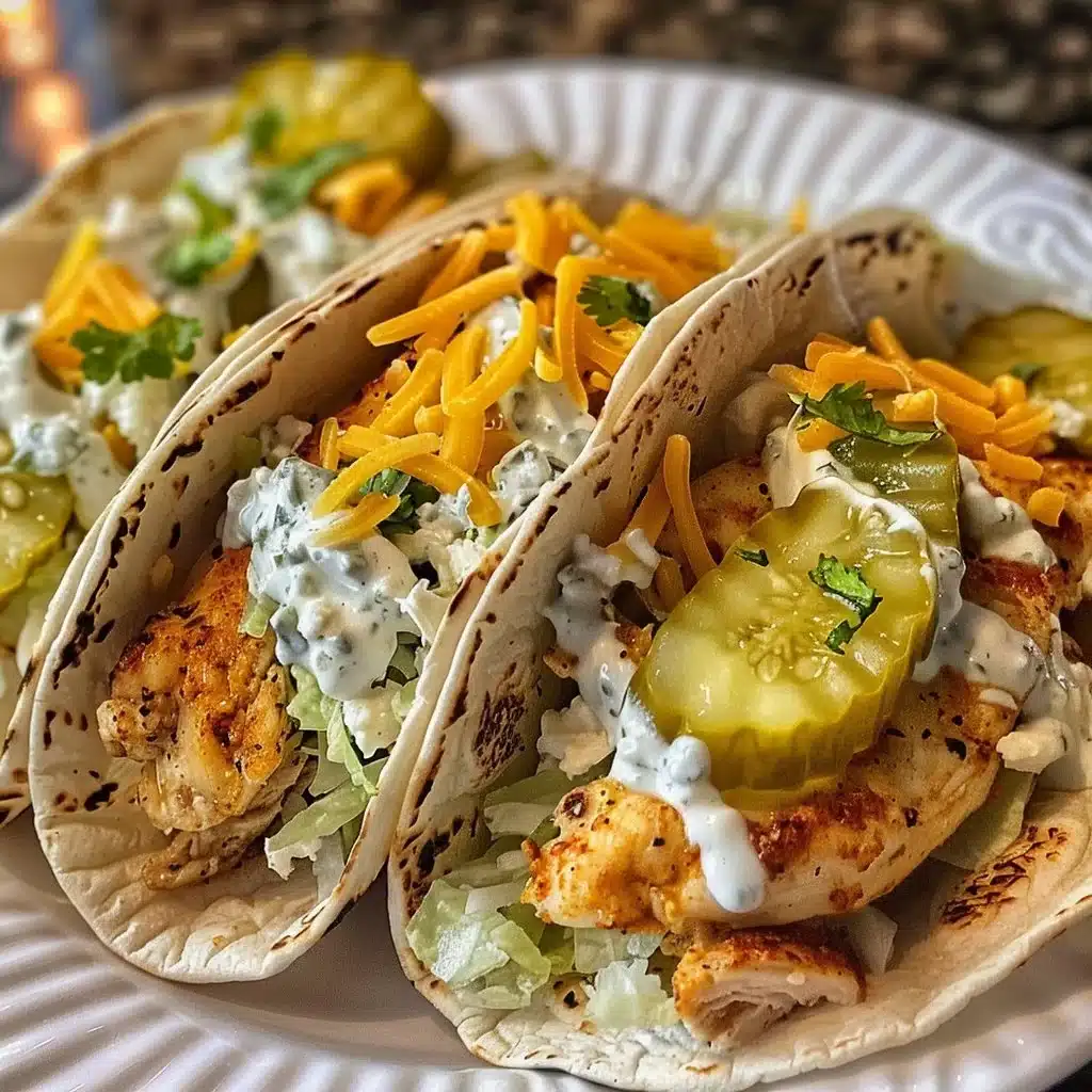Dill Pickle Ranch Smash Chicken Tacos