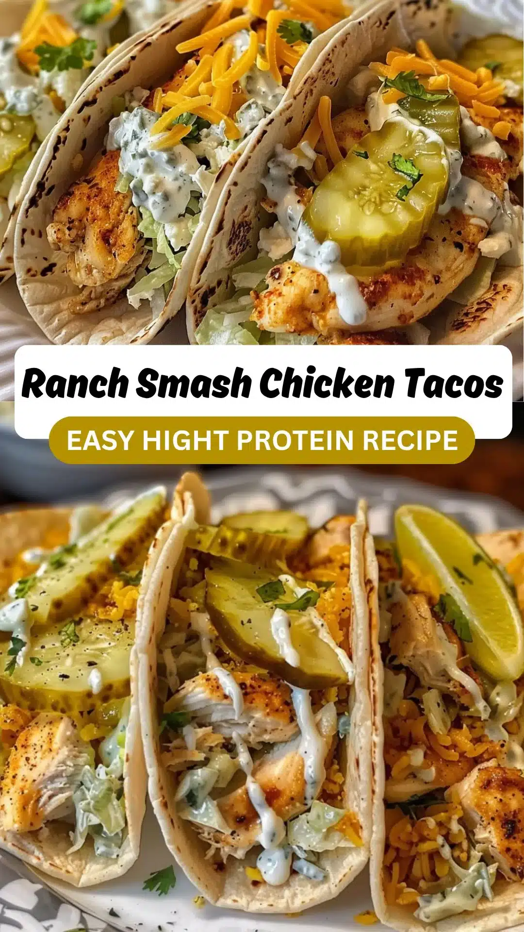 Dill Pickle Ranch Smash Chicken Tacos 2 Dill Pickle Ranch Smash Chicken Tacos