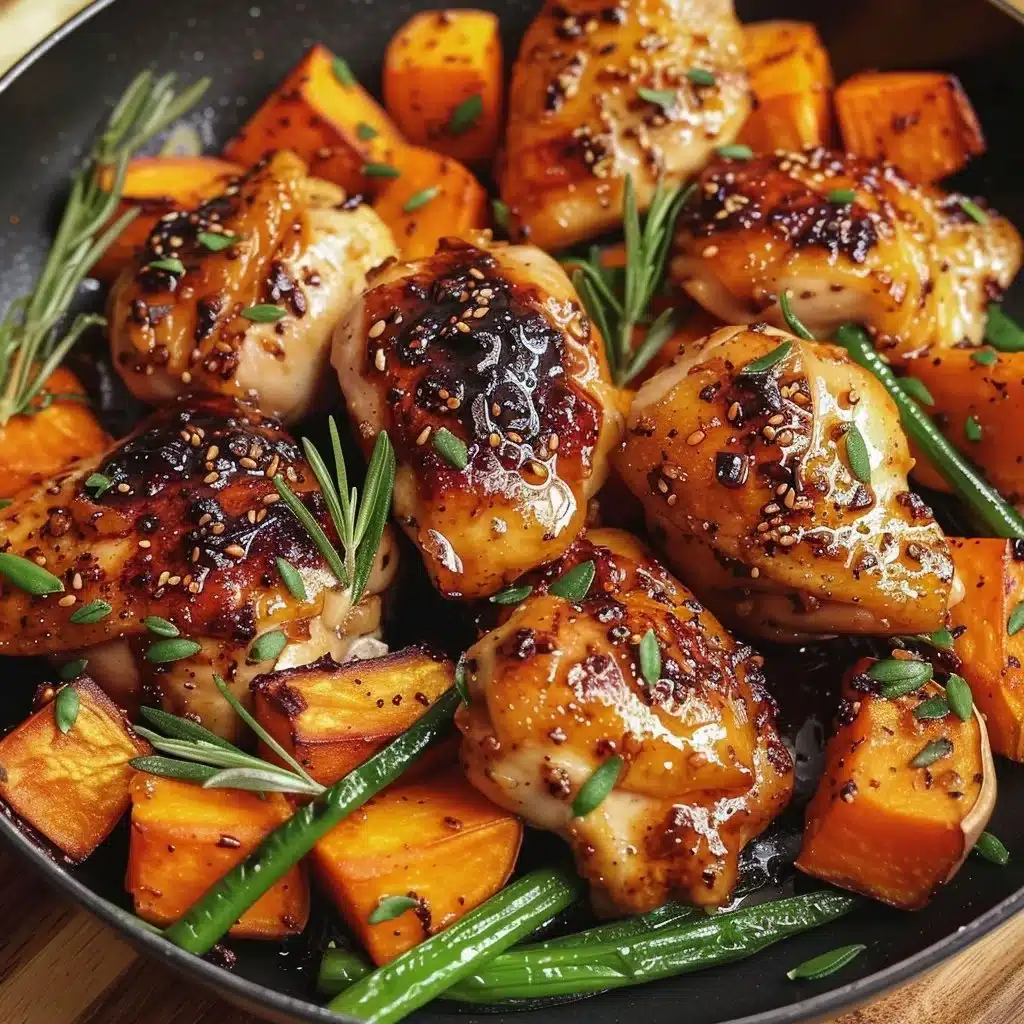 Honey Garlic Chicken with Sweet Potatoes (One-Pan Dinner)