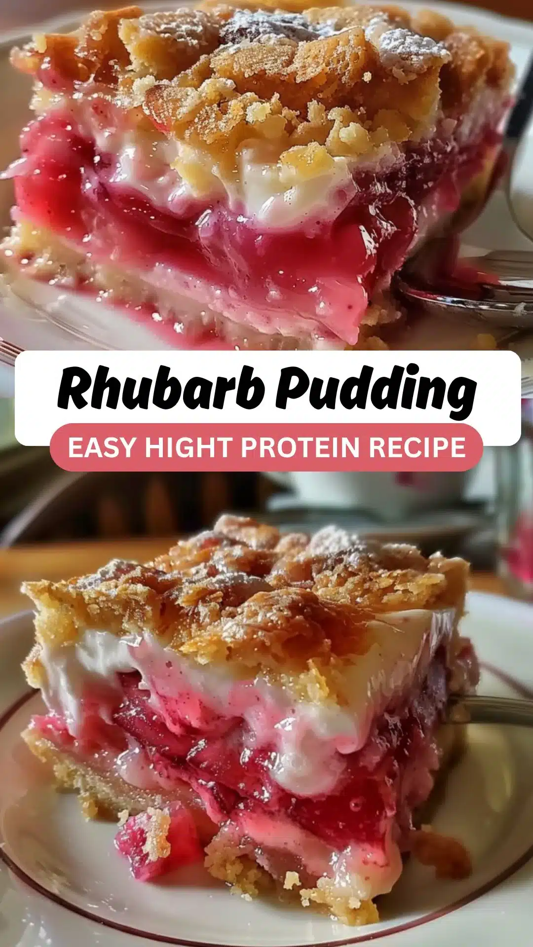 Layered Rhubarb Pudding
