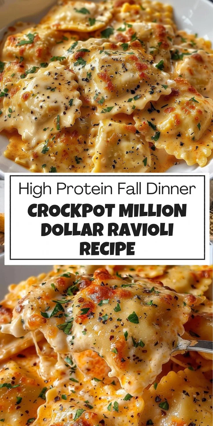 Crockpot Million Dollar Ravioli – Cheesy, Creamy & Loaded with Comfort Food Flavor!