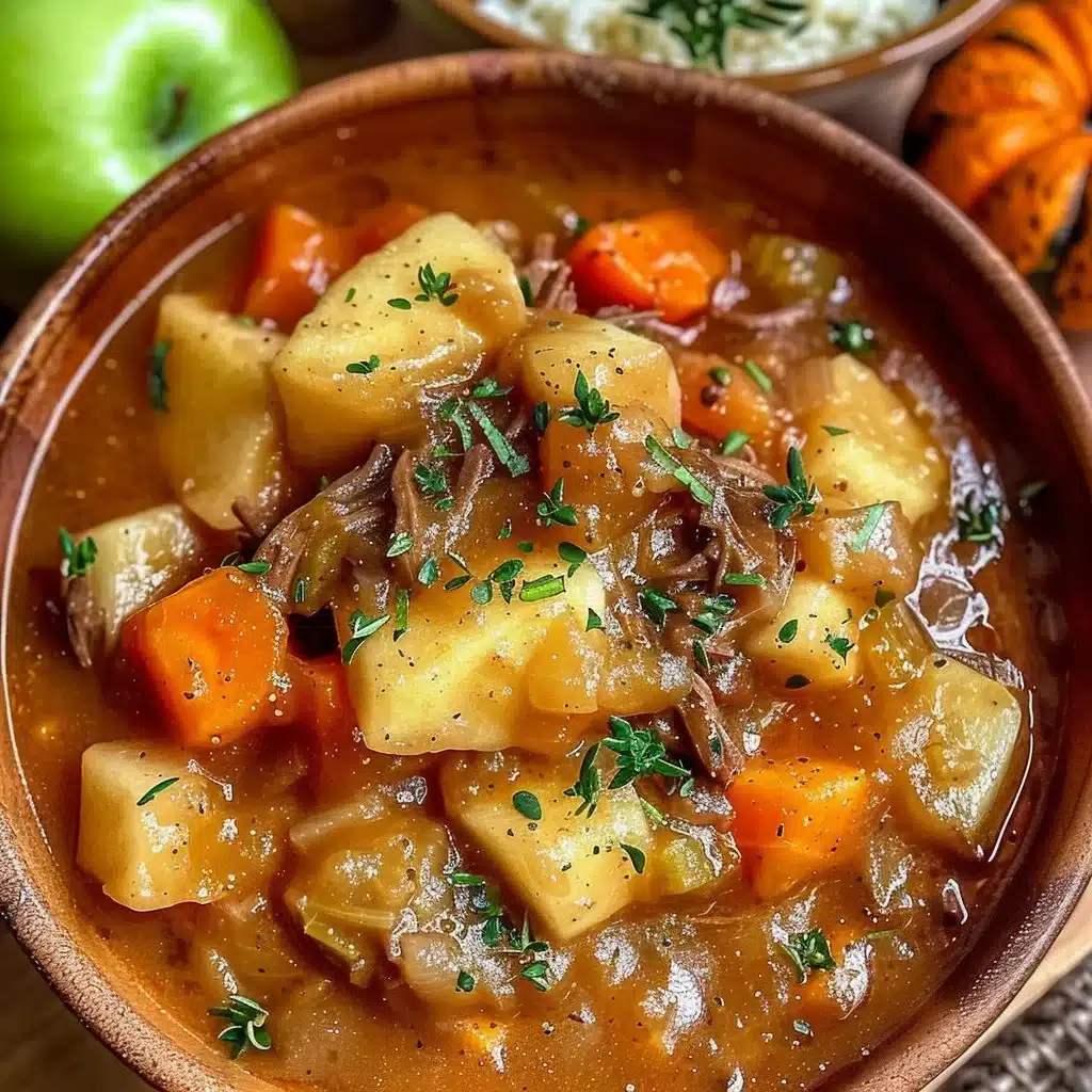 Warm apple cider stew mash showcasing 7 fall flavors in a comforting dish.