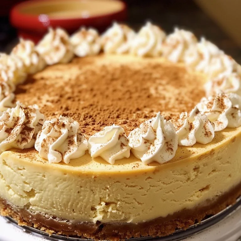 Gingersnap-Crusted Eggnog Cheesecake 2 Eggnog Cheesecake with Gingersnap CrustIngredients:12 oz gingersnap cookies, crushed to a fine crumb
1/4 cup granulated sugar
1/4 tsp ground cinnamon
1/4 tsp ground nutmeg