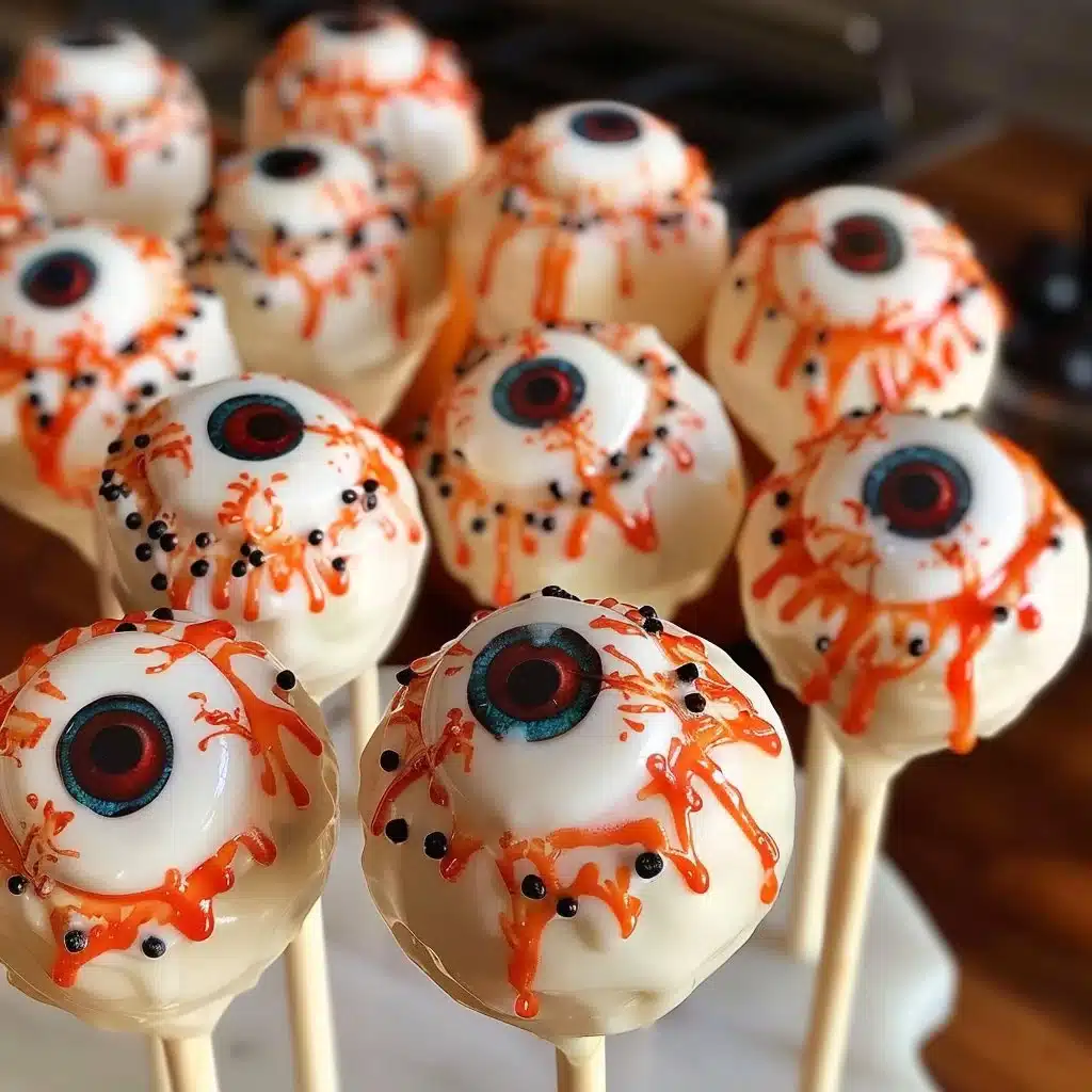 Halloween Eyeball Cake Pops on Forks