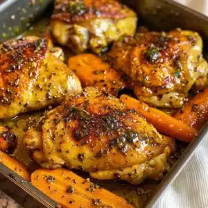 Honey Mustard Chicken with Carrots - One-Pan Dinner 3 Honey Mustard Chicken with Carrots in a one-pan dinner recipe.