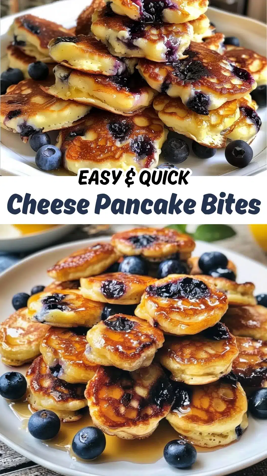 Lemon Blueberry Cottage Cheese Pancake Bites 2 Easy Lemon Blueberry Cottage Cheese Pancake Bites - Quick Breakfast Idea