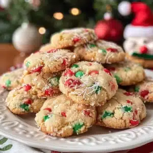 Santa's Whiskers Cookies Recipe 3 Delicious Santa's Whiskers Cookies on a festive plate